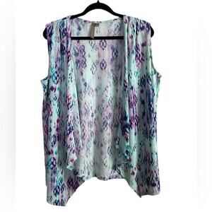 Multicolor Sleeveless Cardigan